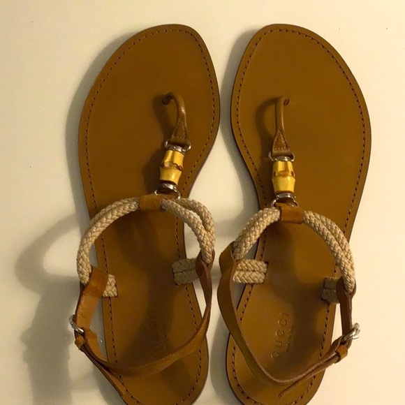 Gucci Authentic Size 40.5 EU (10.5 US) Leather and Rope Strap Sandals - Picture 9 of 10